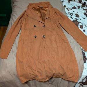 Women's Burnt Orange Suede Peacoat!